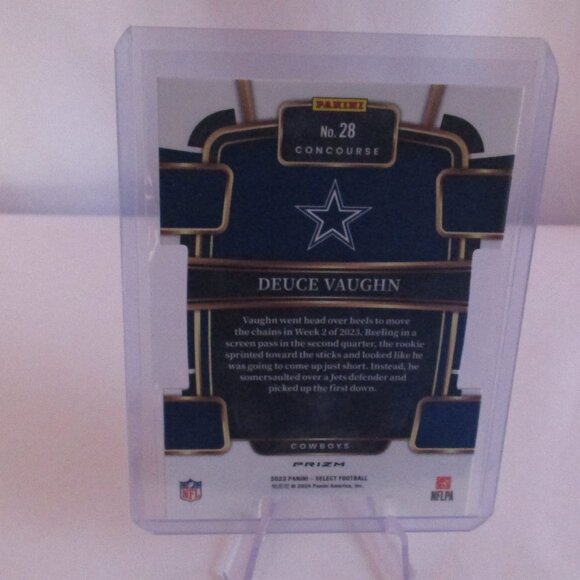 2023 Panini Select Deuce Vaughn Concourse Black & Red Prizm Die-Cut #28 RC - Picture 2 of 3